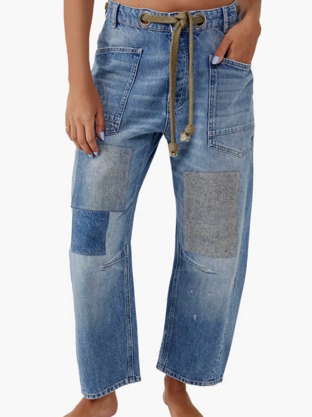 We The Free Moxie Pull-On Barrel Jeans Size 31